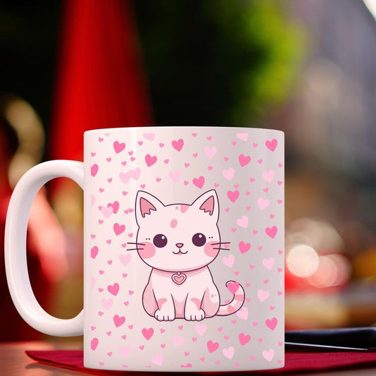 Cute Kitty Mug – Cat Design Ceramic Milk & Tea Cup