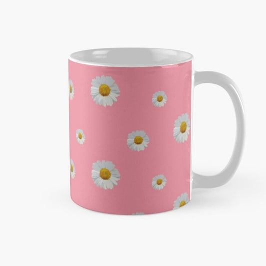 Pink Daisy Ceramic Mug – Floral Coffee & Tea Cup
