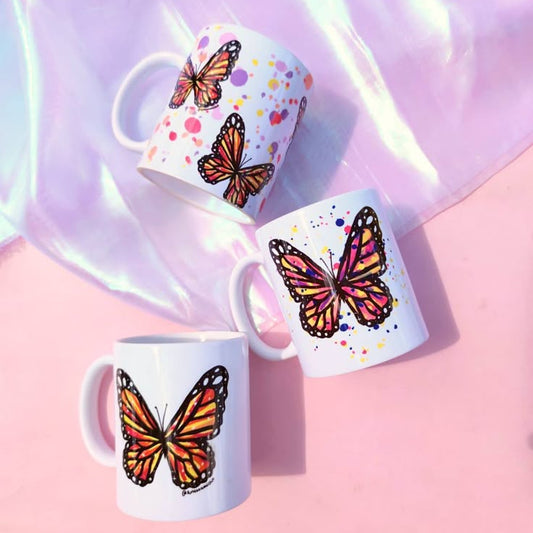 Butterfly Bliss Coffee Cup – Cute Printed Ceramic Mug